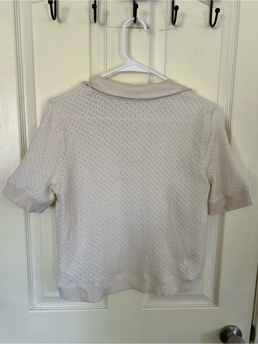Madewell Collared Pointelle Sweater Tee Ivory Size Small - Picture 9 of 10